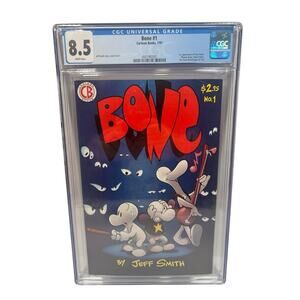 1991 BONE #1 Cgc 8.5 First Print Comic Book Fone, Phoney, Smiley 1st app